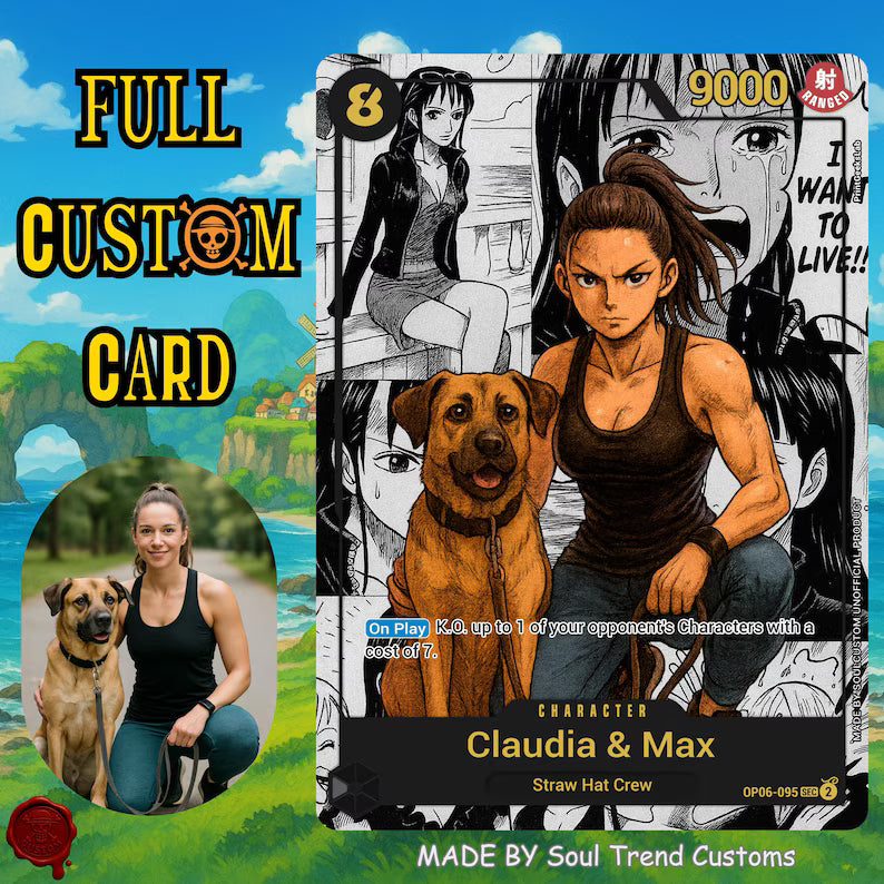 Personalized One Piece TCG Card With Manga Panel, Custom Couple Gift