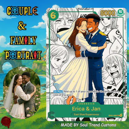 Personalized One Piece TCG Card With Manga Panel, Custom Couple Gift