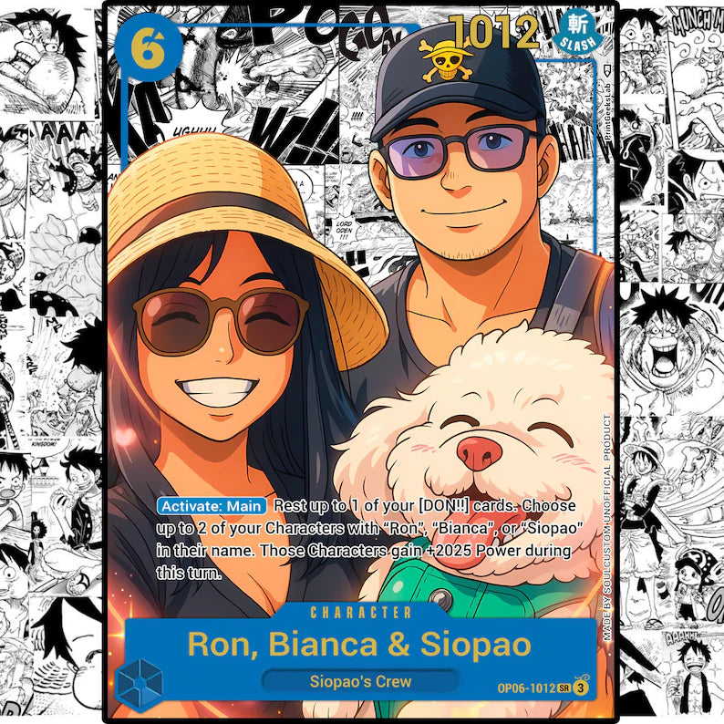 Personalized One Piece TCG Card With Manga Panel, Custom Couple Gift