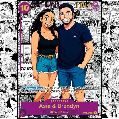 Personalized One Piece TCG Card With Manga Panel, Custom Couple Gift
